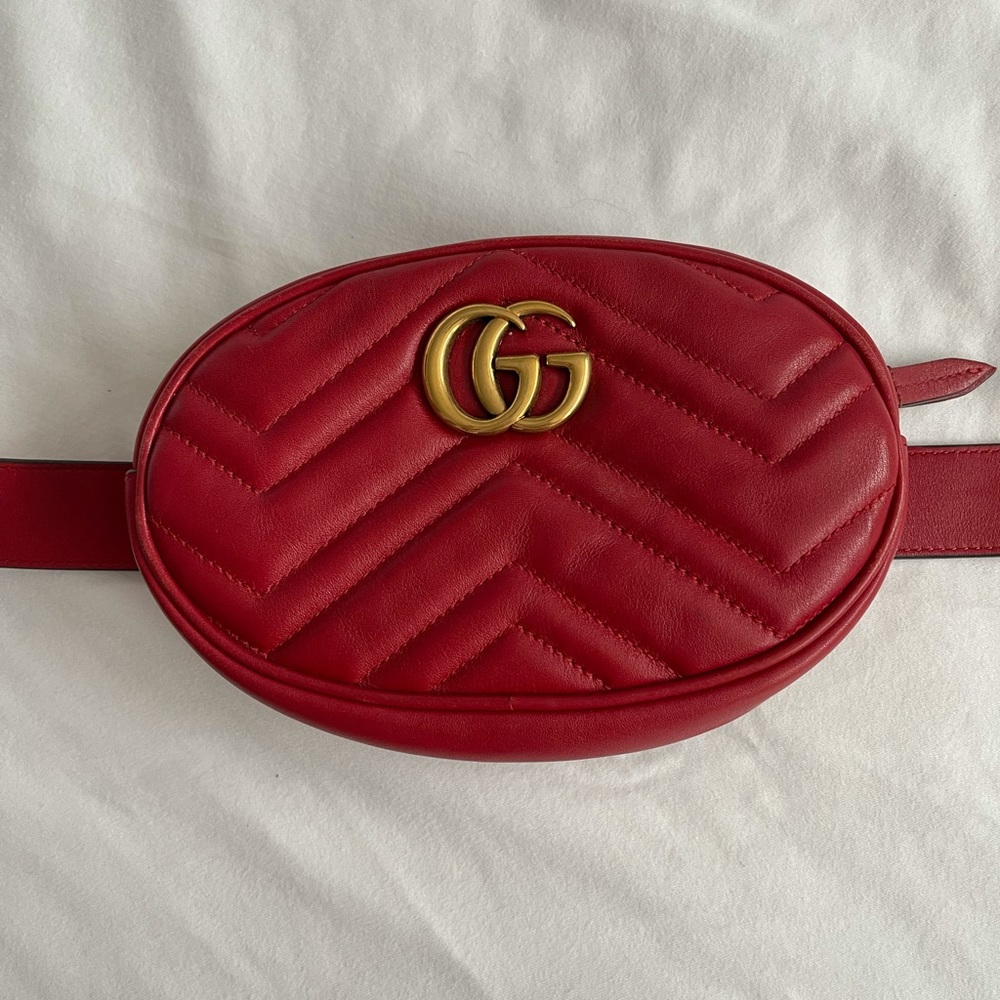 Gucci red Fanny pack belt size 80